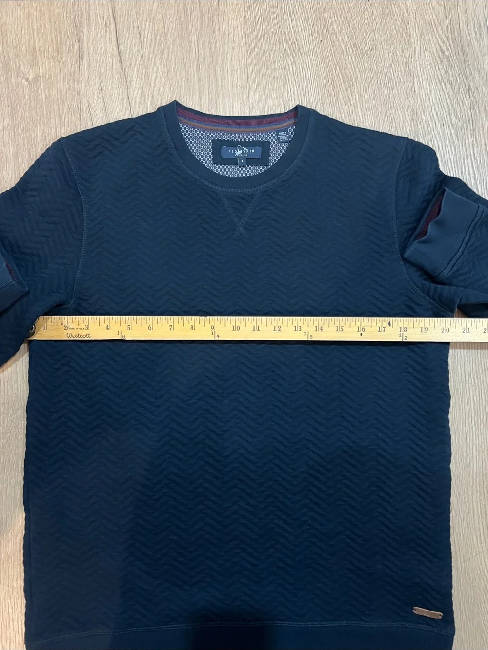 Ted Baker London Men’s Navy Textured Crewneck Sweater Sweatshirt Size 4/L